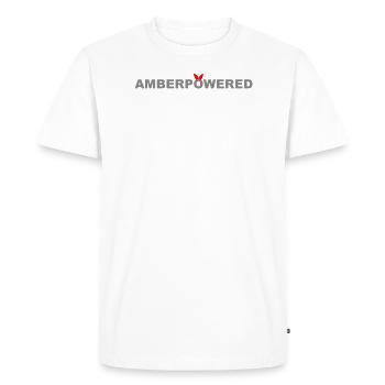 Amberpowered 1 - Men's Premium Organic T-Shirt - white - Front - Nico (187cm)