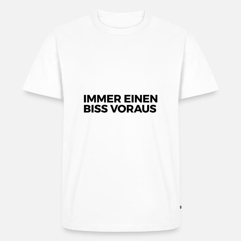 immer einen Biss voraus - Männer Premium Bio T-Shirt - Weiß