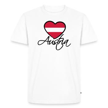 Austria Love Heart - Men's Premium Organic T-Shirt - white - Front - Nico (187cm)