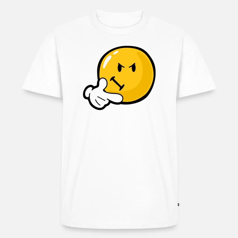 Smiley Anger Invidious - Männer Premium Bio T-Shirt - Weiß