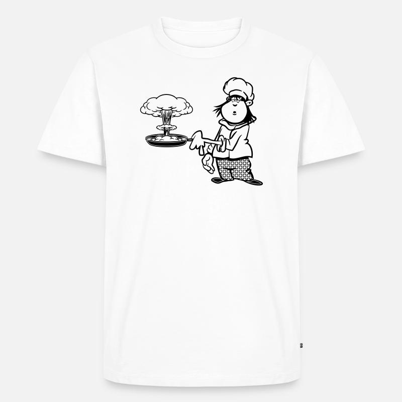 cuisinier drôle champignon de cuisson - T-shirt Premium bio Homme - blanc