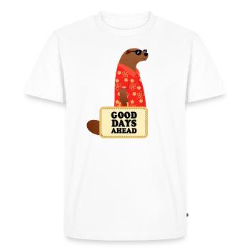 Bons jours à venir - Vacances de vacances à la loutre - T-shirt Premium bio Homme - blanc - Devant - Nico (187cm)