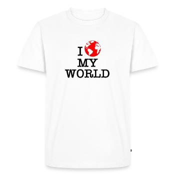 I love my world - Men's Premium Organic T-Shirt - white - Front - Nico (187cm)