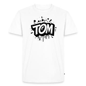 Tom Last name First name Graffiti - Men's Premium Organic T-Shirt - white - Front - Nico (187cm)