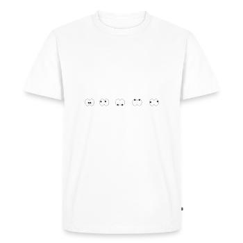 Drôle d’yeux de BD Yeux gonvoyants Visage - T-shirt Premium bio Homme - blanc - Devant - Nico (187cm)