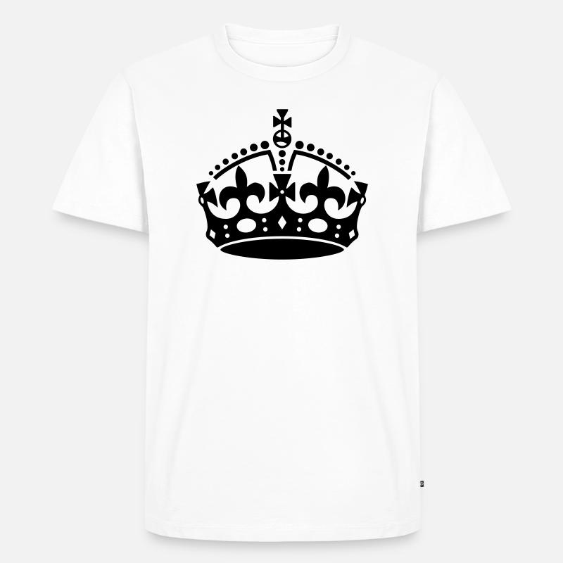 Bleib 'ruhig Crown - Männer Premium Bio T-Shirt - Weiß