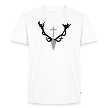 Insigne de chasse - T-shirt Premium bio Homme - blanc - Devant - Nico (187cm)