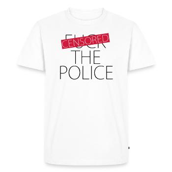 Fuck The Police - Censored - Men's Premium Organic T-Shirt - white - Front - Nico (187cm)