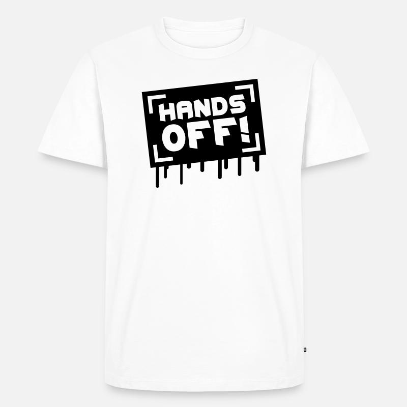 Hands Off Graffiti - Männer Premium Bio T-Shirt - Weiß