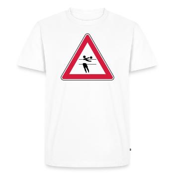 Achtung, Volleyball wird gespielt! - T-shirt Premium bio Homme - blanc - Devant - Nico (187cm)