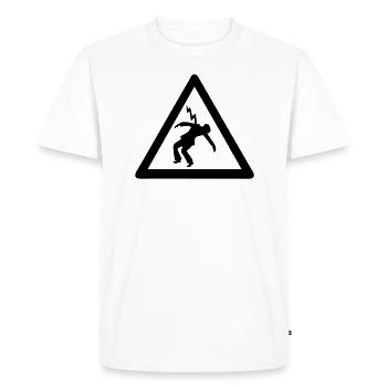 electrician lightning strike signs danger - Men's Premium Organic T-Shirt - white - Front - Nico (187cm)