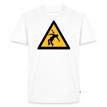electrician lightning strike signs danger - Men's Premium Organic T-Shirt - white - Front - Nico (187cm)