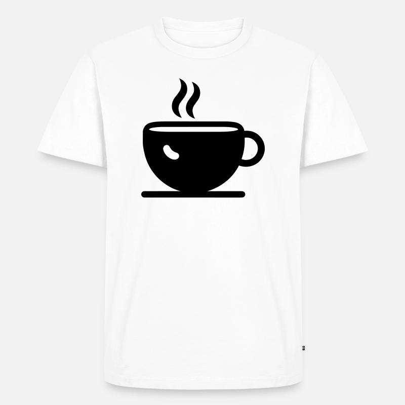 Kaffee - Männer Premium Bio T-Shirt - Weiß