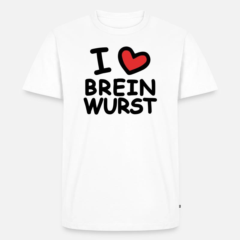 I Love Breinwurst - Männer Premium Bio T-Shirt - Weiß