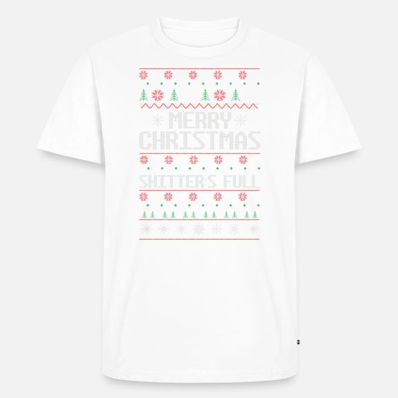 Hässlicher Weihnachtspullover - Männer Premium Bio T-Shirt - Weiß