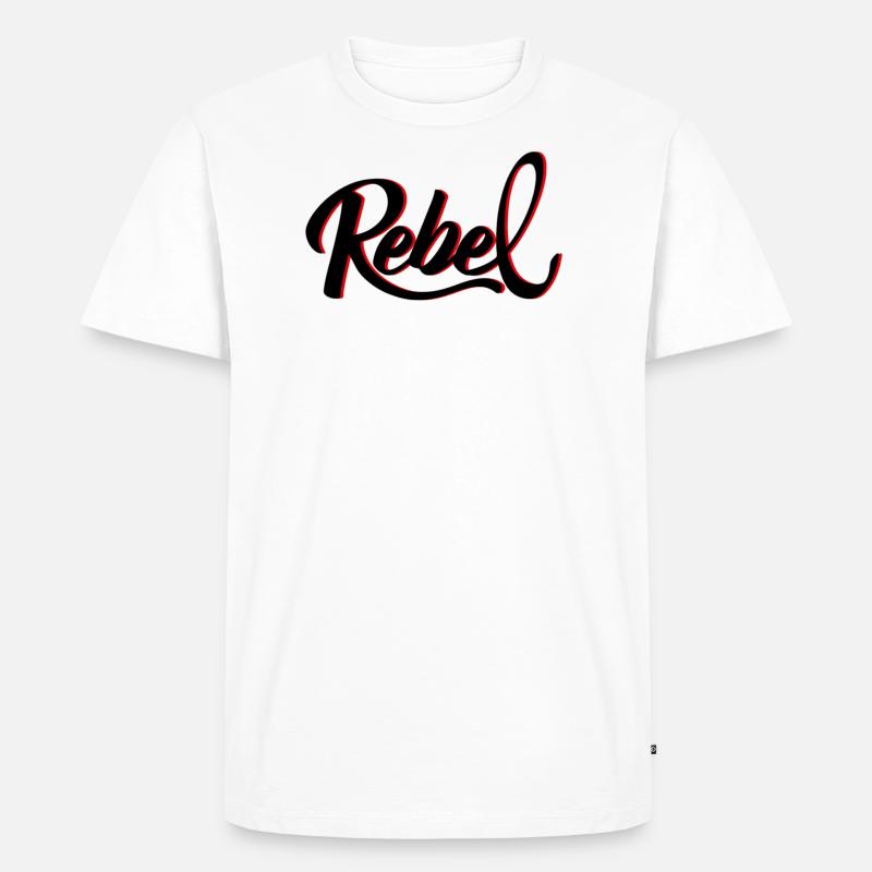 Rebel - Männer Premium Bio T-Shirt - Weiß