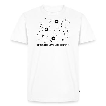 Spreading Love Like Confetti - Men's Premium Organic T-Shirt - white - Front - Nico (187cm)
