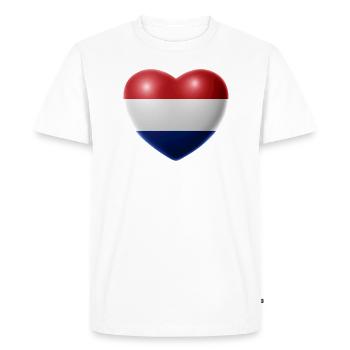 Heart (Netherlands / Nederland) - Men's Premium Organic T-Shirt - white - Front - Nico (187cm)