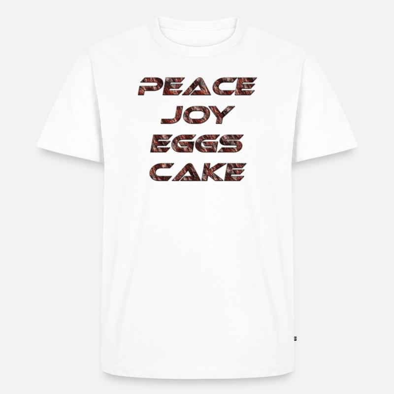 Peace Joy Eggscake Rost - Männer Premium Bio T-Shirt - Weiß