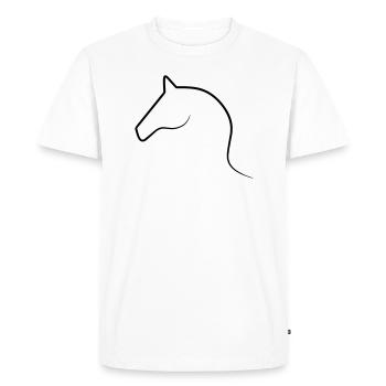 Cheval de dessin au trait - T-shirt Premium bio Homme - blanc - Devant - Nico (187cm)