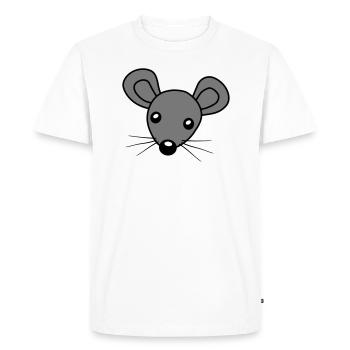Souris tête clipart - T-shirt Premium bio Homme - blanc - Devant - Nico (187cm)