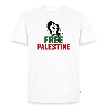 Free Palestine Faust - Men's Premium Organic T-Shirt - white - Front - Nico (187cm)