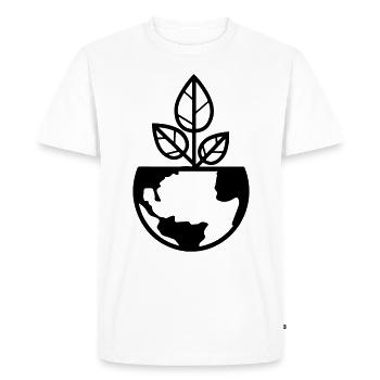 Planète Terre - T-shirt Premium bio Homme - blanc - Devant - Nico (187cm)