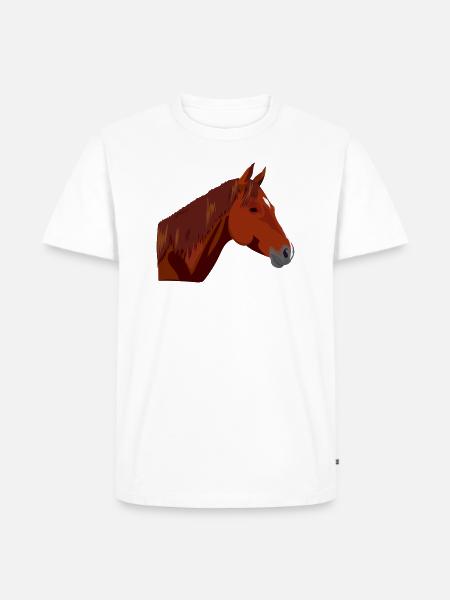 Pferdekopf - Männer Premium Bio T-Shirt - Weiß