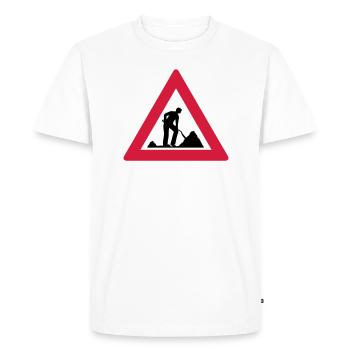 Hommes au avertissement de travail - T-shirt Premium bio Homme - blanc - Devant - Nico (187cm)