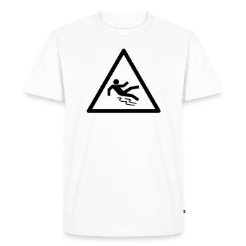 rutschgefahr - Männer Premium Bio T-Shirt - Weiß - Vorne - Nico (187cm)