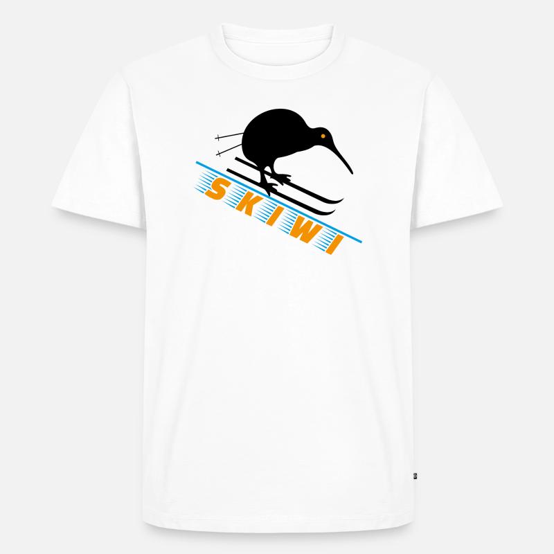 Neuseeland Skiwi hell 01 - Männer Premium Bio T-Shirt - Weiß