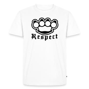 respect__f1 - T-shirt Premium bio Homme - blanc - Devant - Nico (187cm)