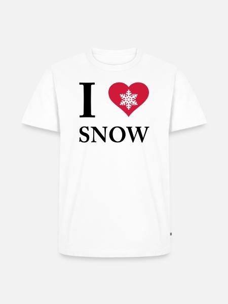 i love snow - Männer Premium Bio T-Shirt - Weiß
