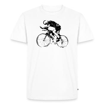 Vélo de route cyclisme cyclisme - T-shirt Premium bio Homme - blanc - Devant - Nico (187cm)