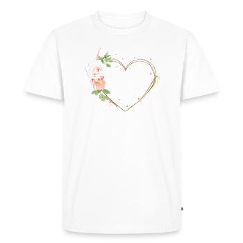 Heart flowers customizable - Men's Premium Organic T-Shirt - white - Front - Nico (187cm)