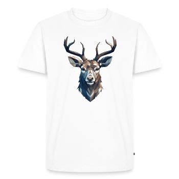 Deer Geometric - Men's Premium Organic T-Shirt - white - Front - Nico (187cm)