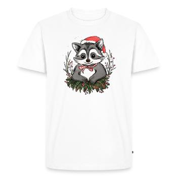 Raton laveur de Noël - T-shirt Premium bio Homme - blanc - Devant - Nico (187cm)