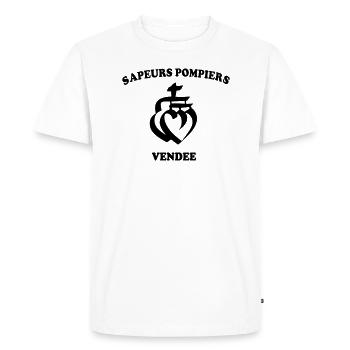 Pompier de vendée - T-shirt Premium bio Homme - blanc - Devant - Nico (187cm)