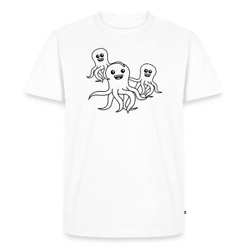 Cute Octopus Family - Men's Premium Organic T-Shirt - white - Front - Nico (187cm)