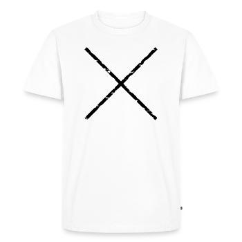 Vintage Cross Grunge Distressed - Men's Premium Organic T-Shirt - white - Front - Nico (187cm)