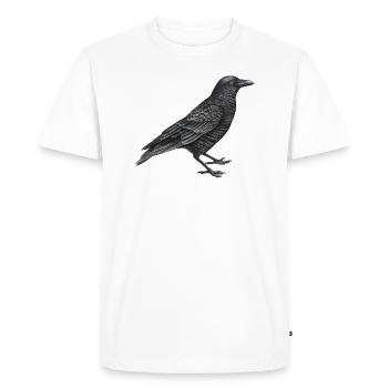 crow bird - Men's Premium Organic T-Shirt - white - Front - Nico (187cm)