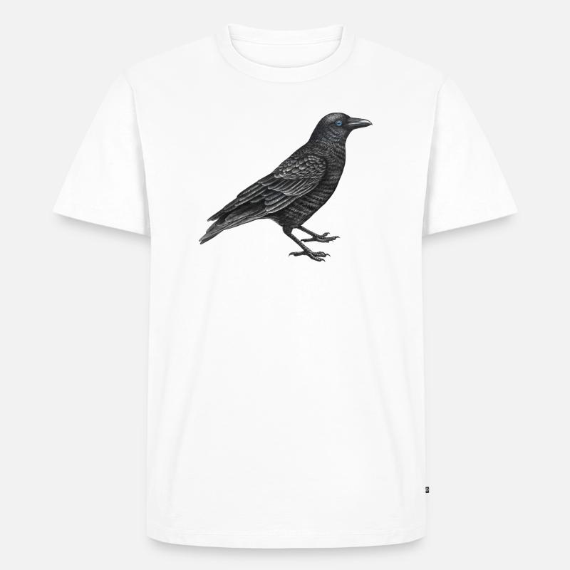 Krähenvogel - Männer Premium Bio T-Shirt - Weiß
