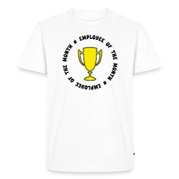 Employé du mois - coupe - T-shirt Premium bio Homme - blanc - Devant - Nico (187cm)