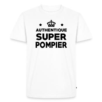 Authentique Super Pompier - T-shirt Premium bio Homme - blanc - Devant - Nico (187cm)