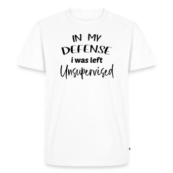 in my defense i was left unsupervised - Men's Premium Organic T-Shirt - white - Front - Nico (187cm)