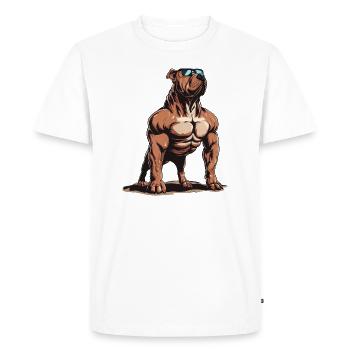Pitbull Le Muscle - T-shirt Premium bio Homme - blanc - Devant - Nico (187cm)