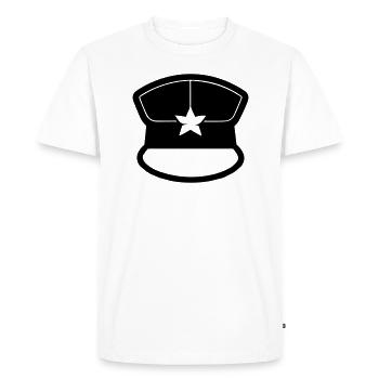 Casque policier - T-shirt Premium bio Homme - blanc - Devant - Nico (187cm)