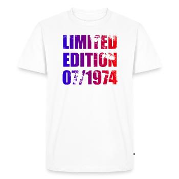 50th Birthday Limited Edition 07/1974 - Men's Premium Organic T-Shirt - white - Front - Nico (187cm)