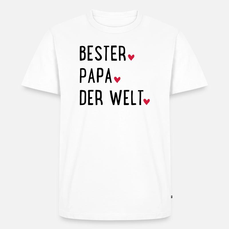 Bester Papa der Welt - Männer Premium Bio T-Shirt - Weiß