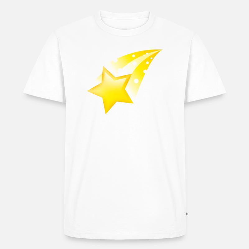 Smiley Falling Star - Männer Premium Bio T-Shirt - Weiß